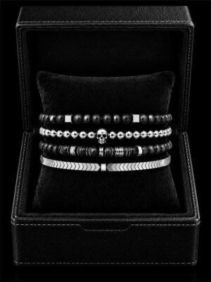 BLACK&SILVER SKULL STACK