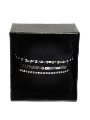 Set Bratari Barbati Simple Trio Gun Metal