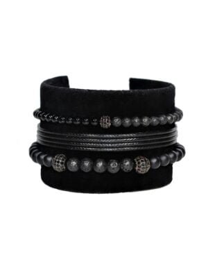 Set Bratari Barbati Lava CZ Trio