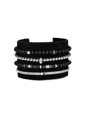 BLACK&SILVER SKULL STACK