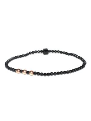 Bratara Barbati Onix Margele Aur Rose