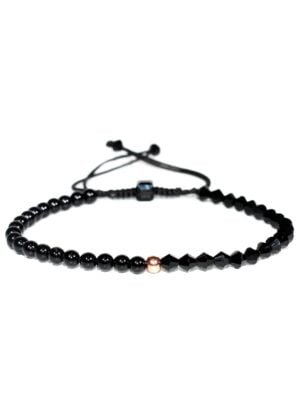 Bratara Barbati Cristale si Onix Margea Aur Rose