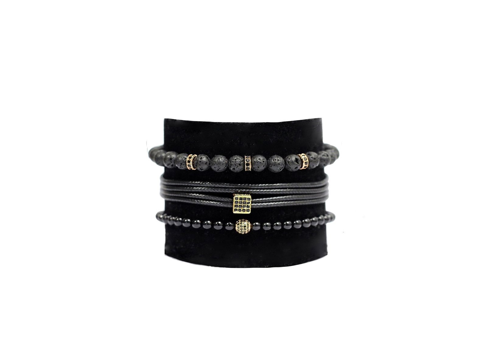 Set Bratari Barbati Lucky Trio Gold - imagine 3