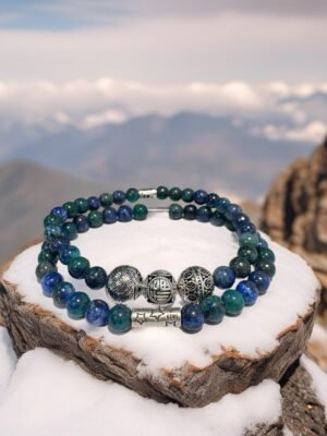 Set Bratari Barbati Argint Azurit